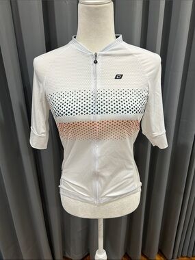 Lameda Lightweight Women's Cycling Jersey - White with Blue & Orange Accents